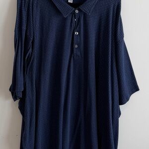 Harbor Bay Navy Polo with Microdot Pattern Big and Tall 7XL